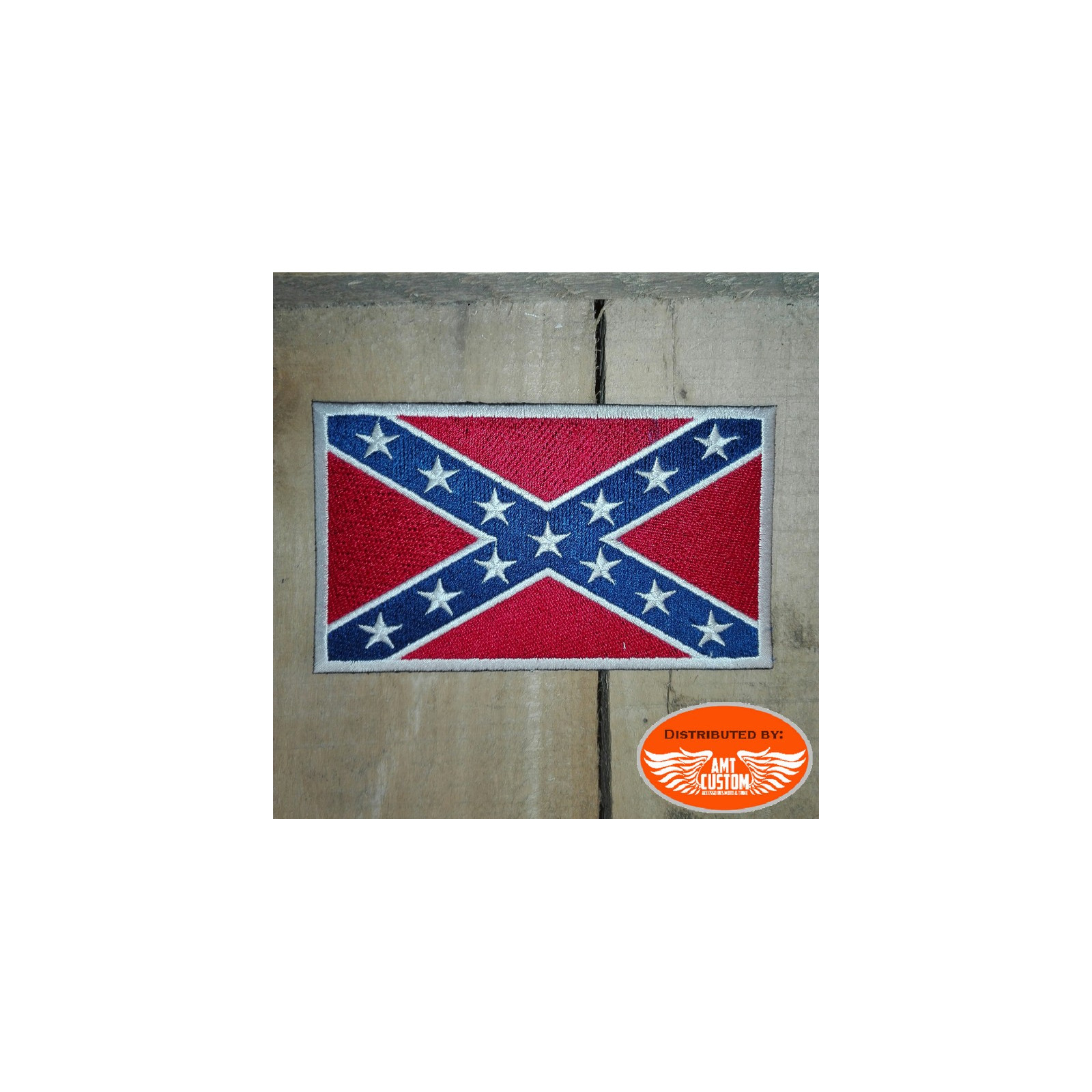 Confederate flag with eagle iron on patch