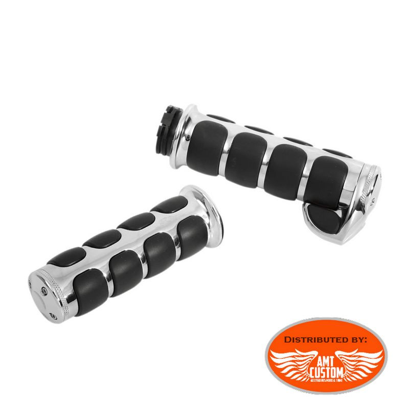 Poignées et leviers Ref. 12/06300182 Harley poignées accelerateur double  câbles ultra confort 25 mm (1)