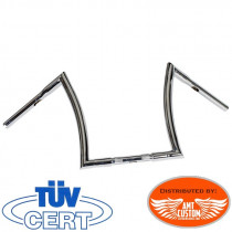 Guidon BMX 15 1 (25,4 mm) Noir mat TÜV - 3 trous Chrome TÜV H55-4101B  highway hawk