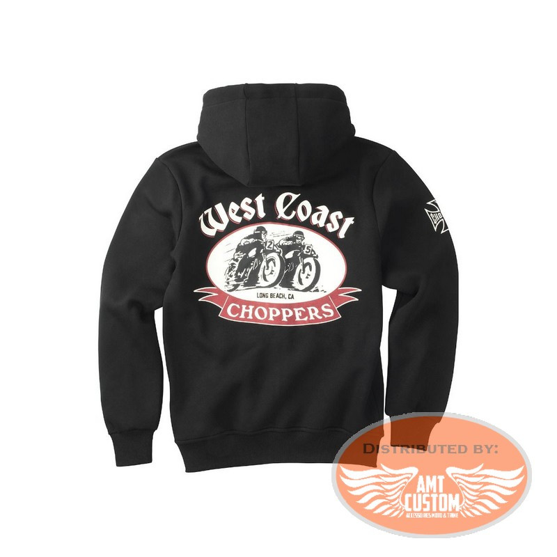 Vestes capuche Ref. 47/WCCHD157ZW-L Veste capuche sweat Skull croix de  malte Biker West Coast Choppers