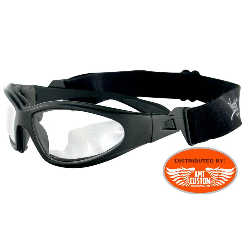 Lunettes masque Biker Moto custom et Trike. - Incolore