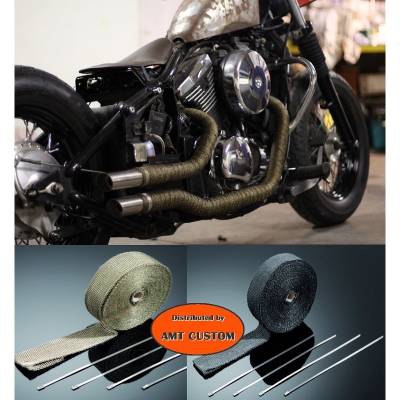 Bande Thermique pot d'échappement - 15m Chaft moto : ,  bandes thermiques de moto