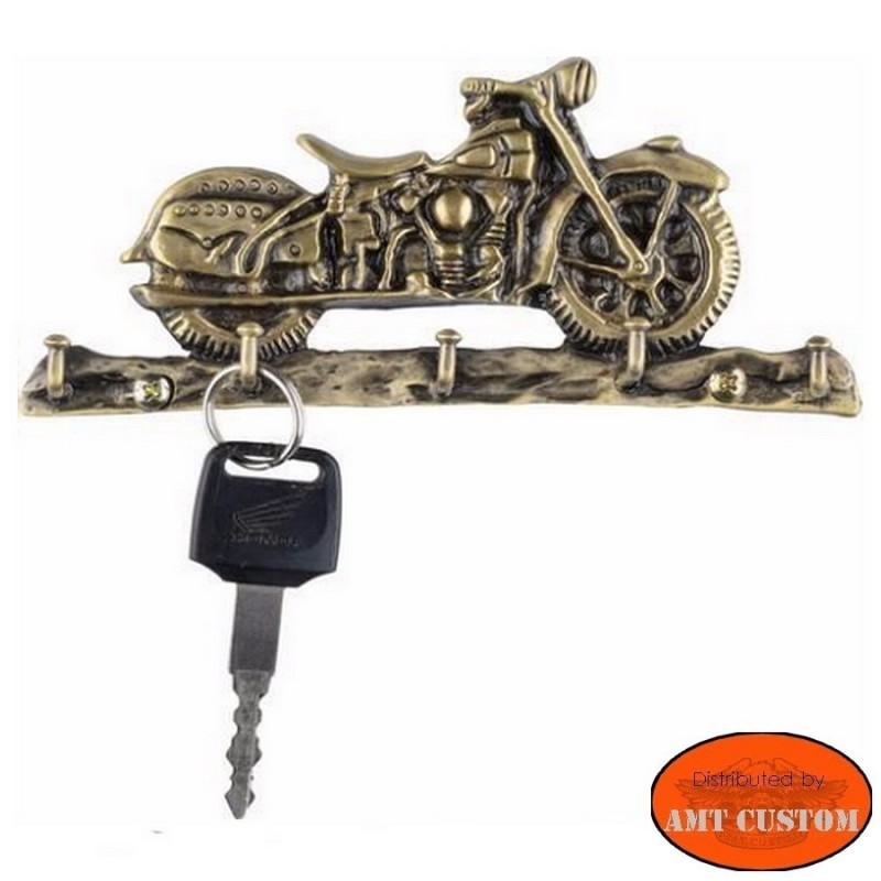 Wall Keyring custom motorcycle key-rack brass