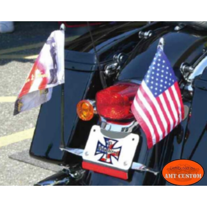Bouchon de valve moto noir ou chrome drapeau americain