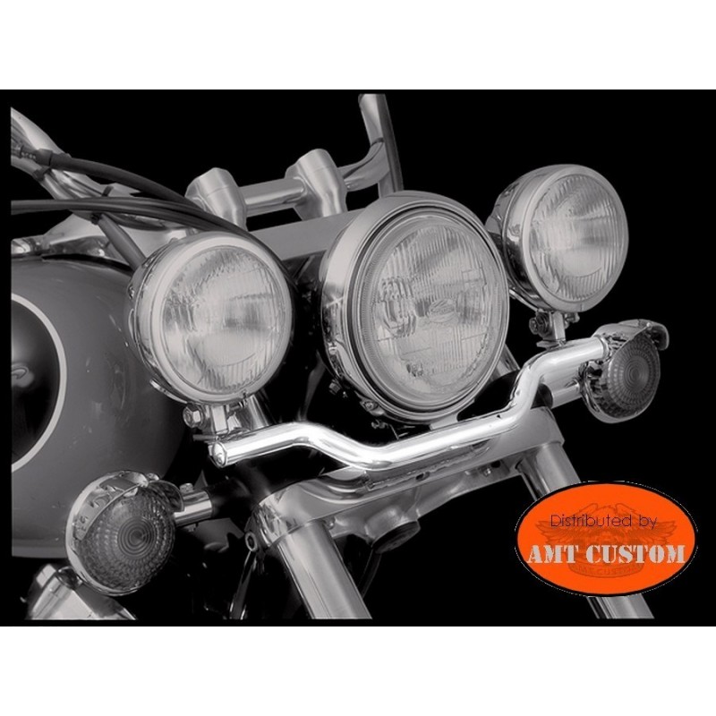 Barre support feu phare additionnel métal chromé pour moto custom largeur  36cm - MFPN : Largeur 36cm-191901-1N - Cdiscount Auto