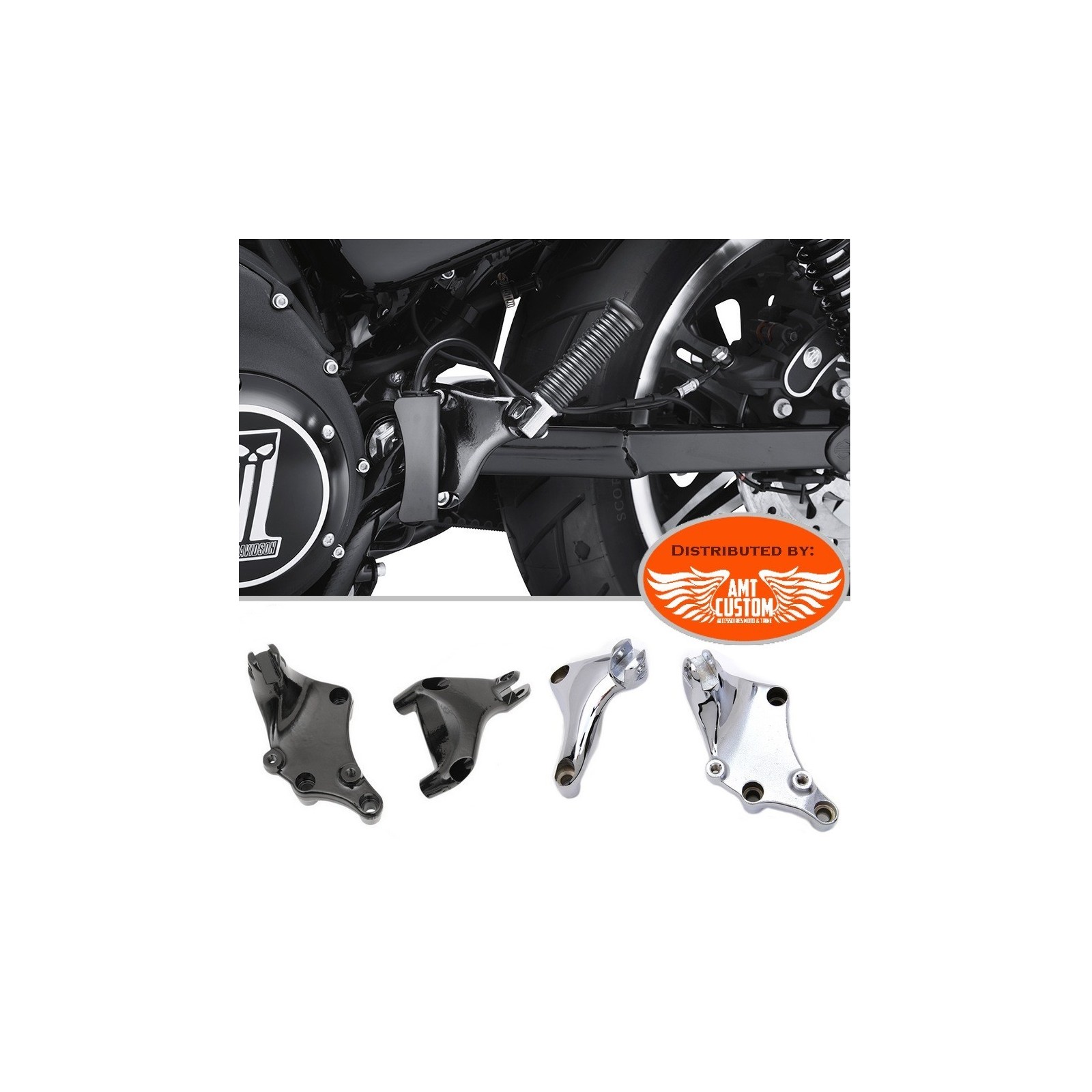 Sportster 2014 to today Kit Mont passenger Footpegs for XL 883 and 1200  Harley Davidson