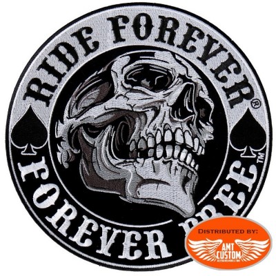 Patch écusson Biker Skull Ride Forever.