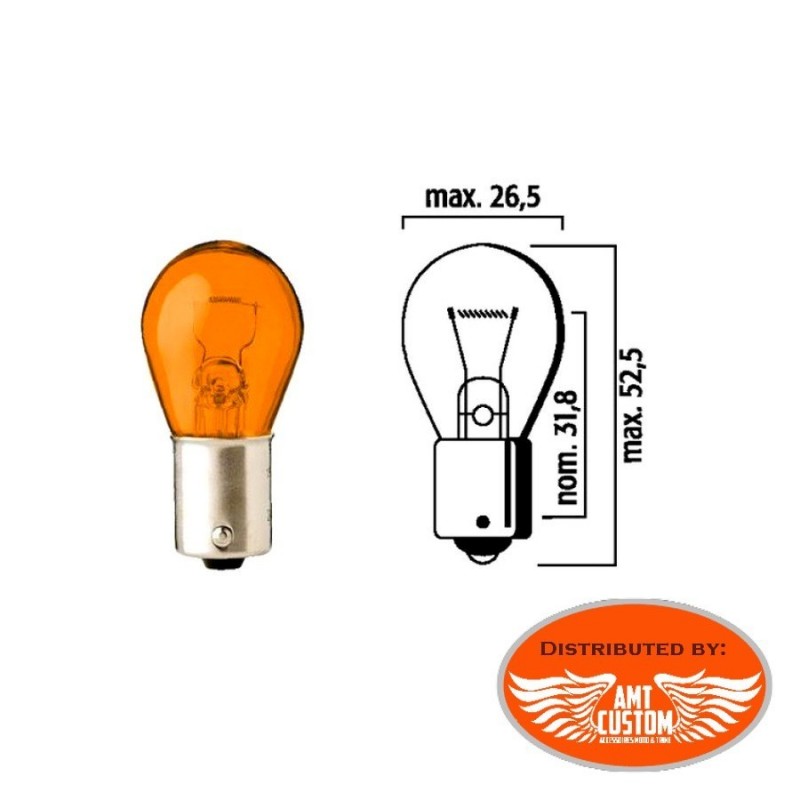 Accessoires Electriques Ref. 12/20600540 Ampoule clignotant Orange simple  filament 12V DC - BA15S