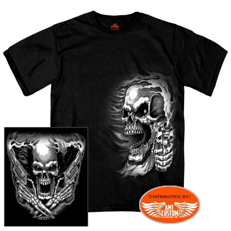 T-shirt Biker Skull tête de mort Assassin.